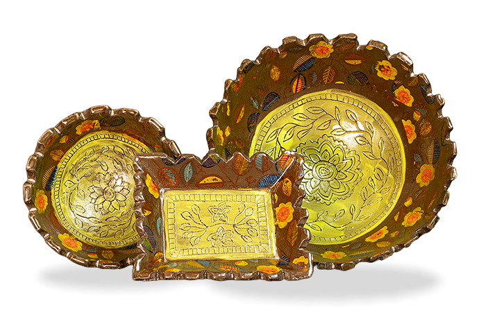 floral dishes series ceramics pamela winegard artist