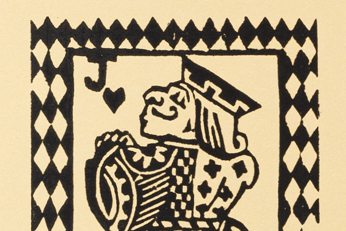 jack of hearts woodcut print Pamela Winegard
