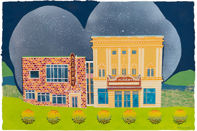 opening night works on paper gouache