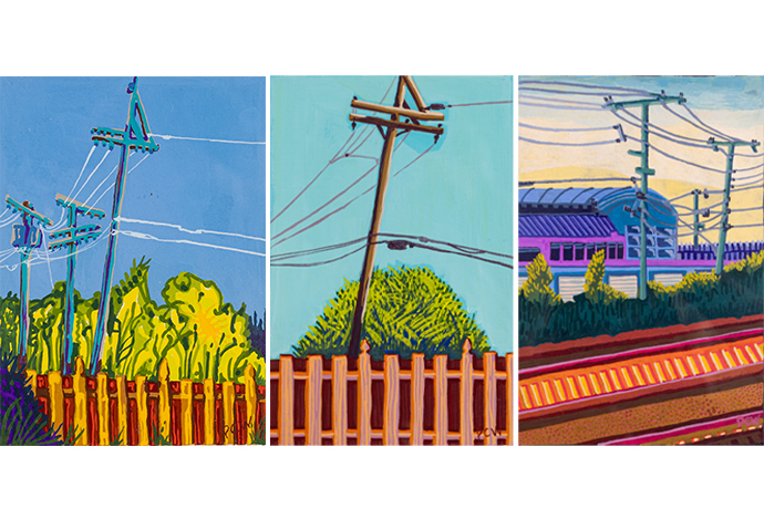 power lines series gouache on paper pamela winegard artist